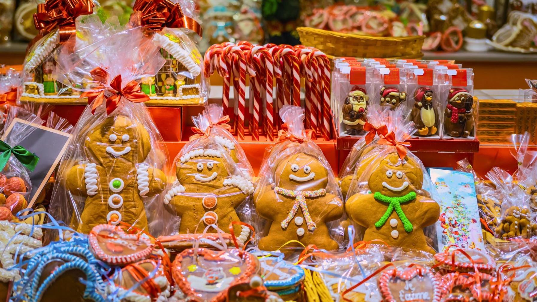 Christmas market food stall ginger bread