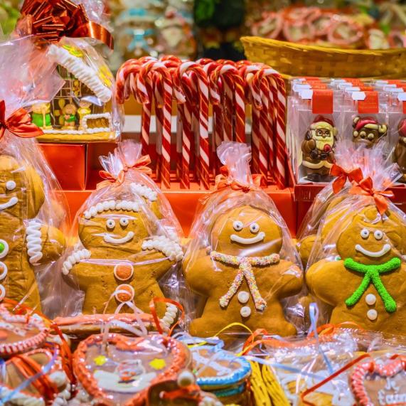 Christmas market food stall ginger bread