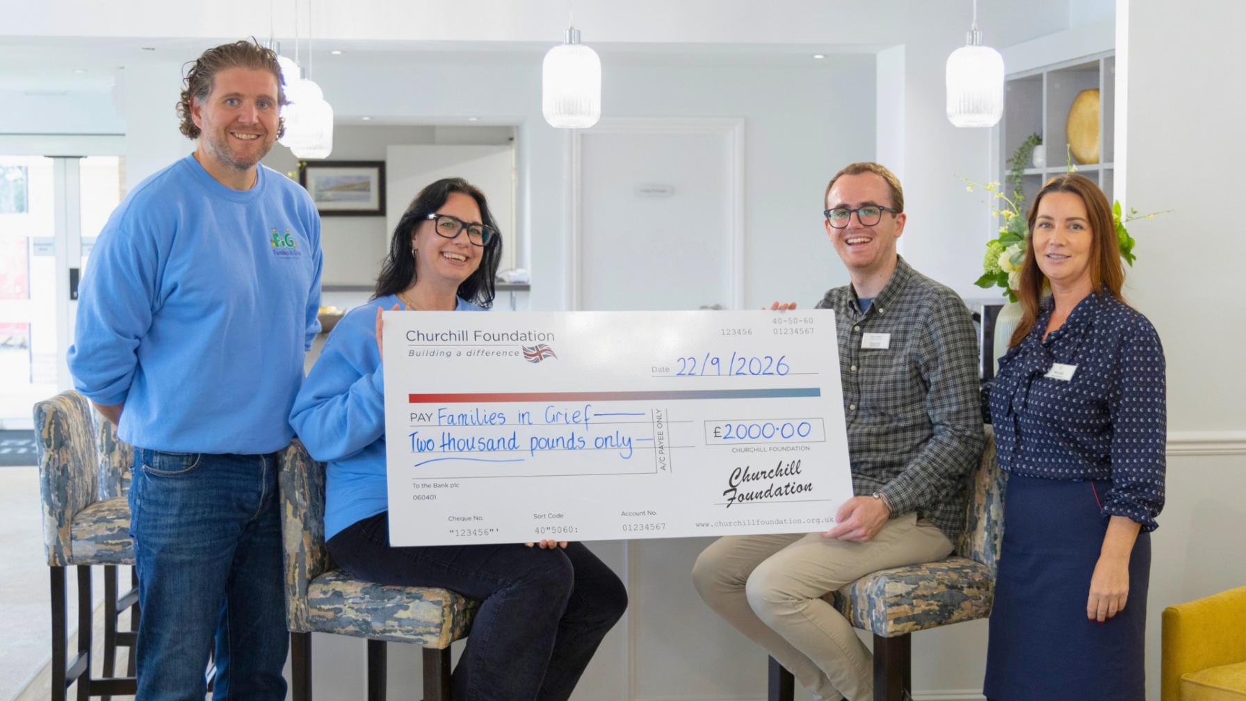 Families in grief cheque presentation