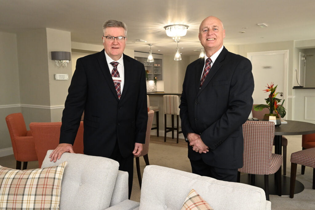 Jeremy Jacobs, Sales Executive and Bill McCallister Lodge Manager at the Churchill Living development at Orchard Lodge, Calne.
