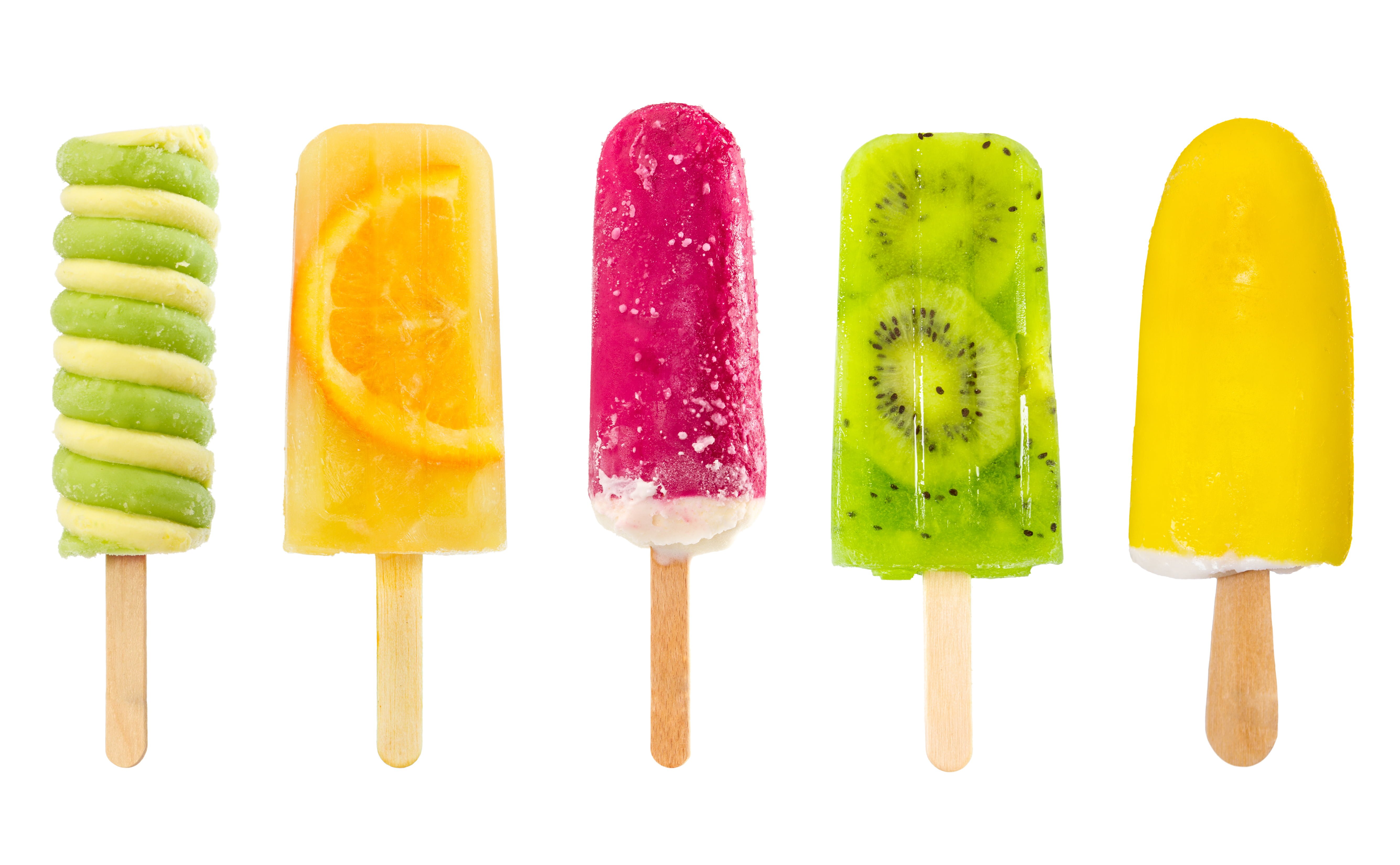 Set,Of,Fruit,Popsicle,Isolated,On,White,Background